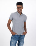 Polo sin Cuello polo ajustada Ae en piqué - Gris 1165_9151_006_of