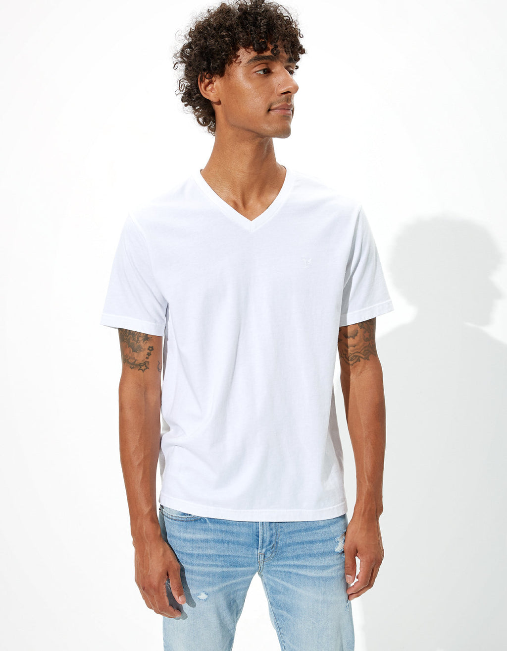 Polo sin Cuello Ae súper suave, cuello V - Blanco 1177_1541_100_of