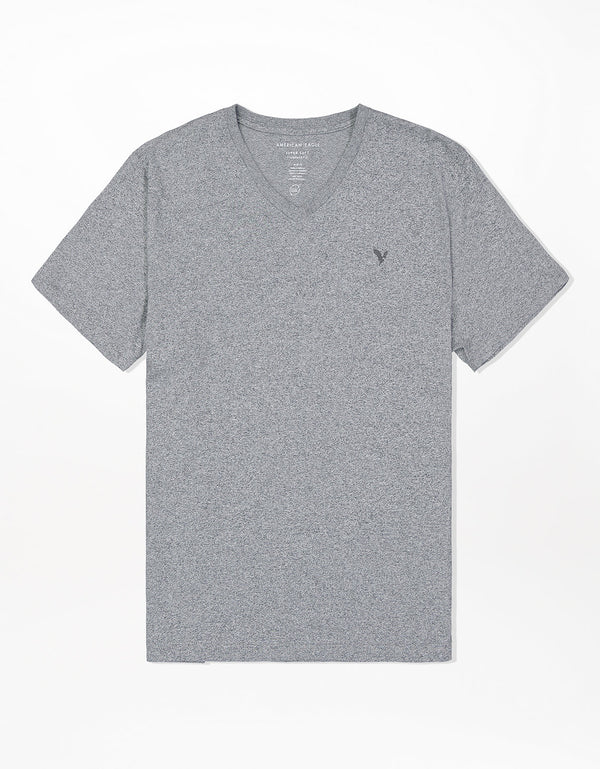 Polo sin Cuello con cuello en V de Ae - Gris