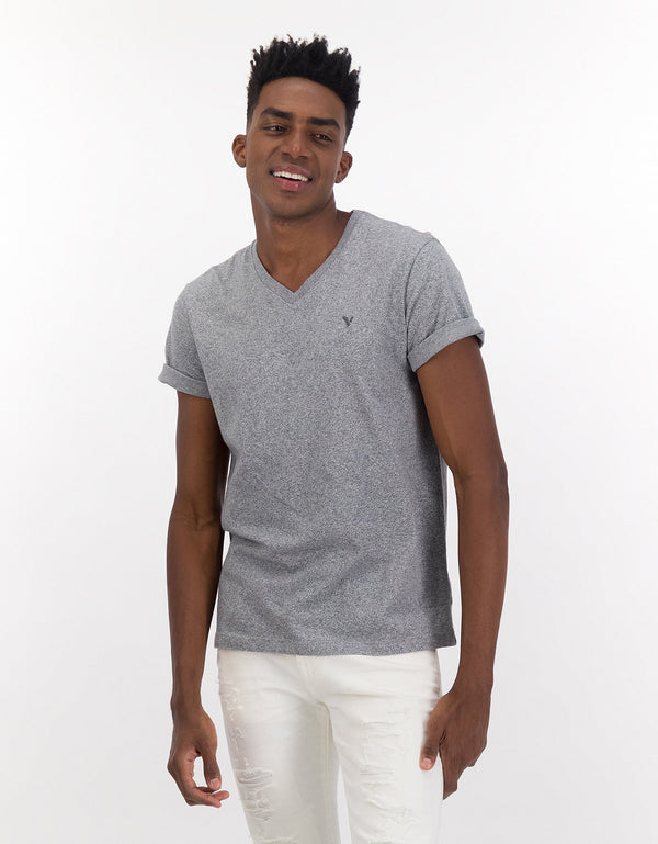 Polo sin Cuello con cuello en V de Ae - Gris