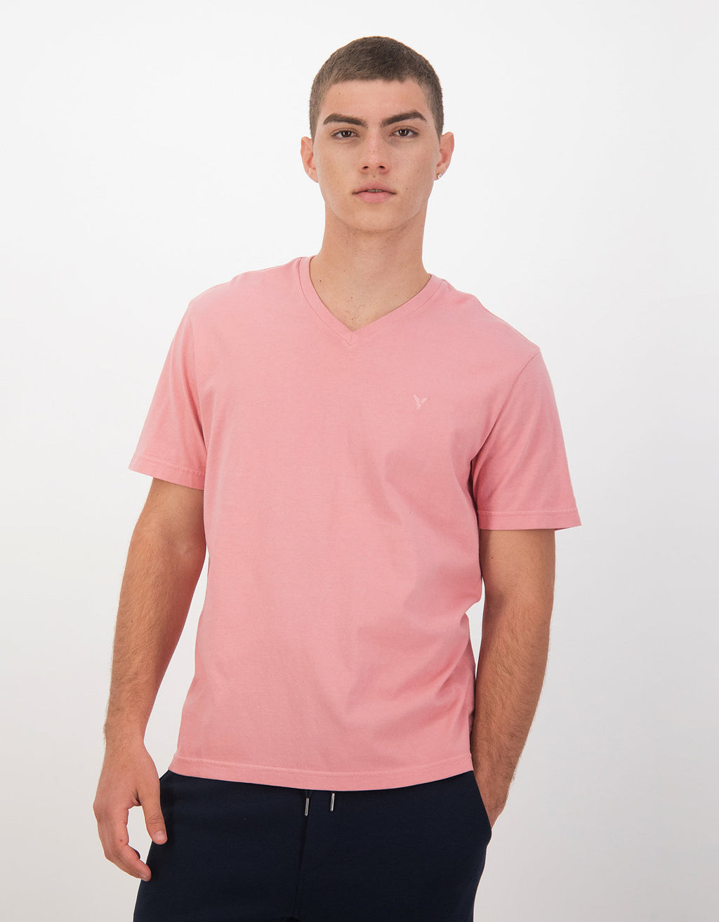 Polo sin Cuello AE de manga corta y cuello en V - Rosa 1177_2274_615_of