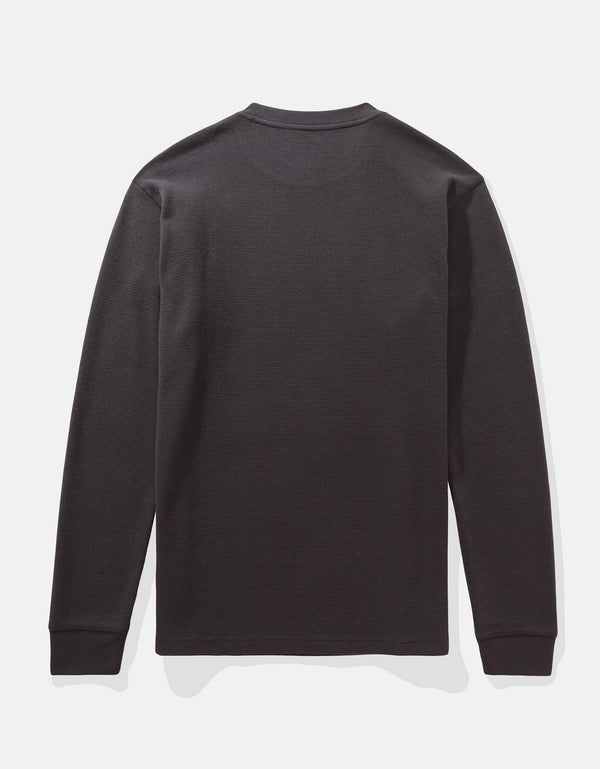 Polo sin Cuello gráfica manga larga Hombre AE - Negro