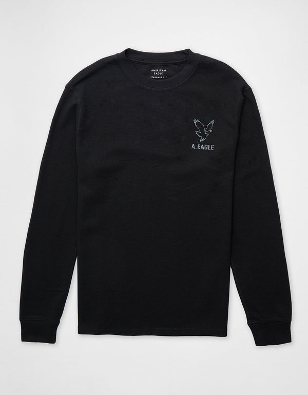 Polo sin Cuello Thermal Manga Larga Ae - Negro