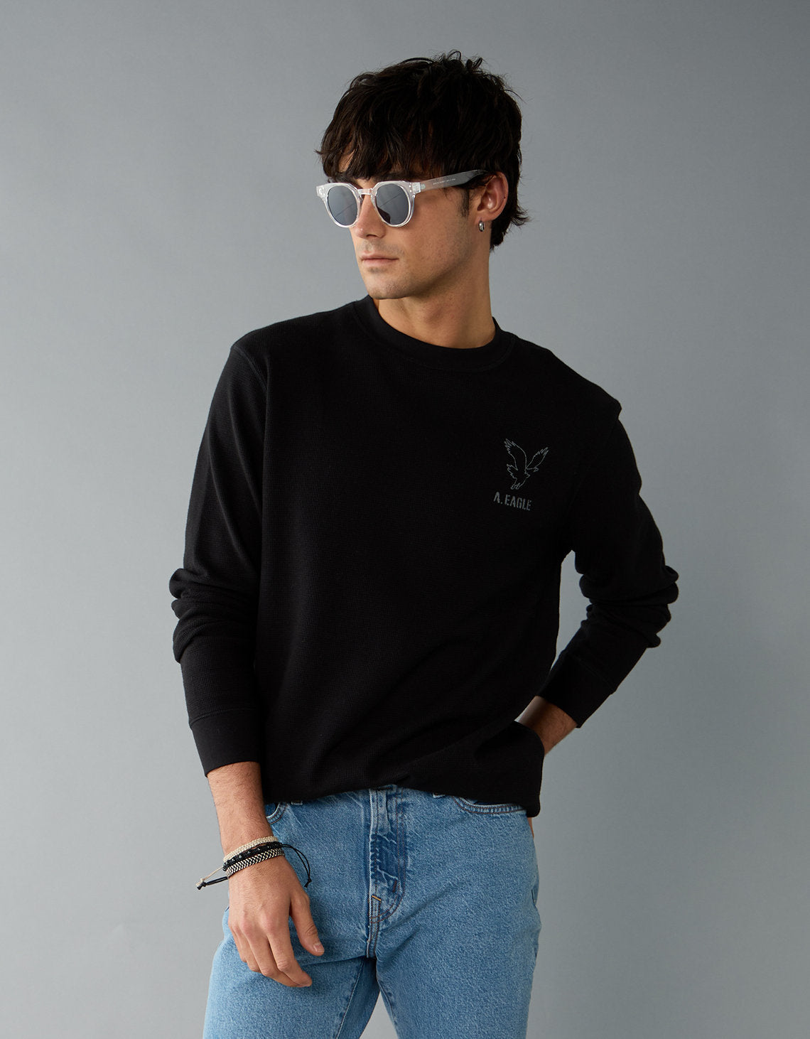 Polo sin Cuello Thermal Manga Larga Ae - Negro 1182_4598_064_of