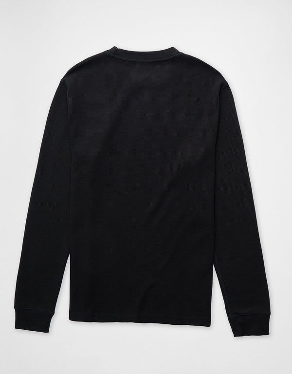Polo sin Cuello Térmica de Manga Larga Ae - Negro