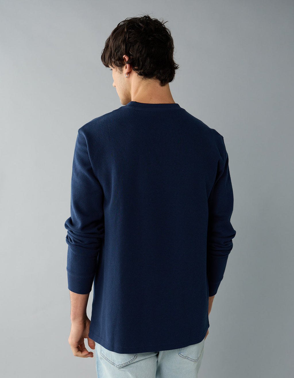 Polo sin Cuello Térmica de Manga Larga Ae - Azul 1182_4817_405_ob