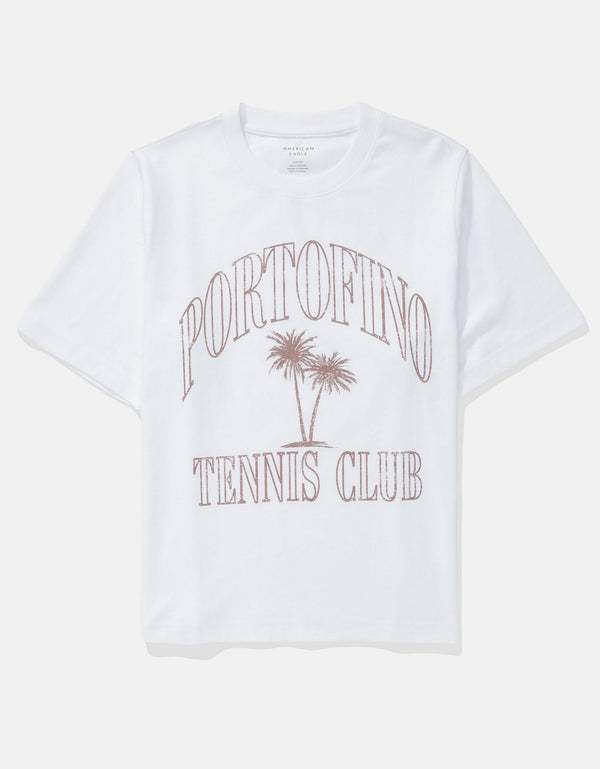 Polo sin Cuello gráfica de destino de gran tamaño de Ae - Blanco