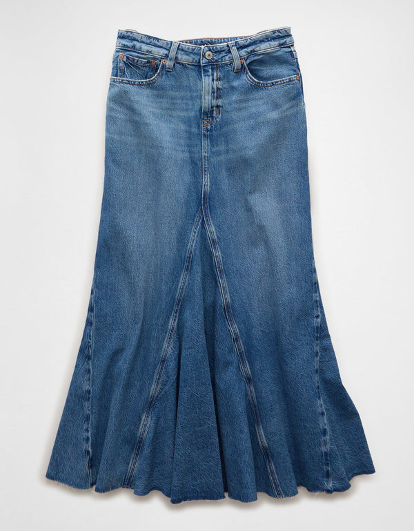 Falda Maxi en Denim Tiro Bajo Ae - Generico