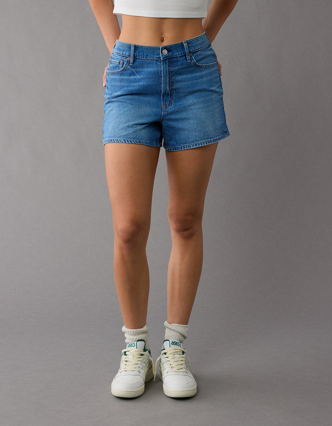Short Strigid en Denim con Tiro Alto para Mujer - Azul 1334_8124_471_d2