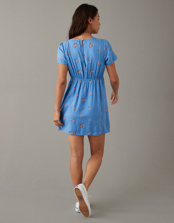 Vestido camisero Ae en lana - Azul