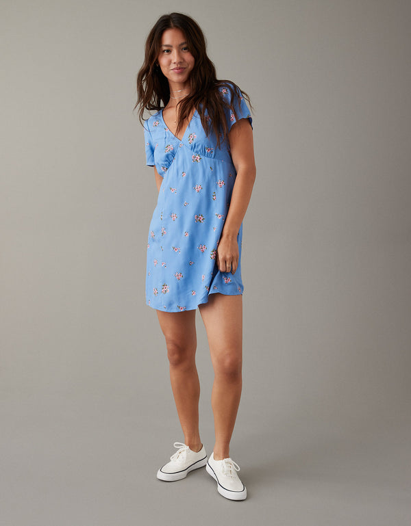 Vestido camisero Ae en lana - Azul
