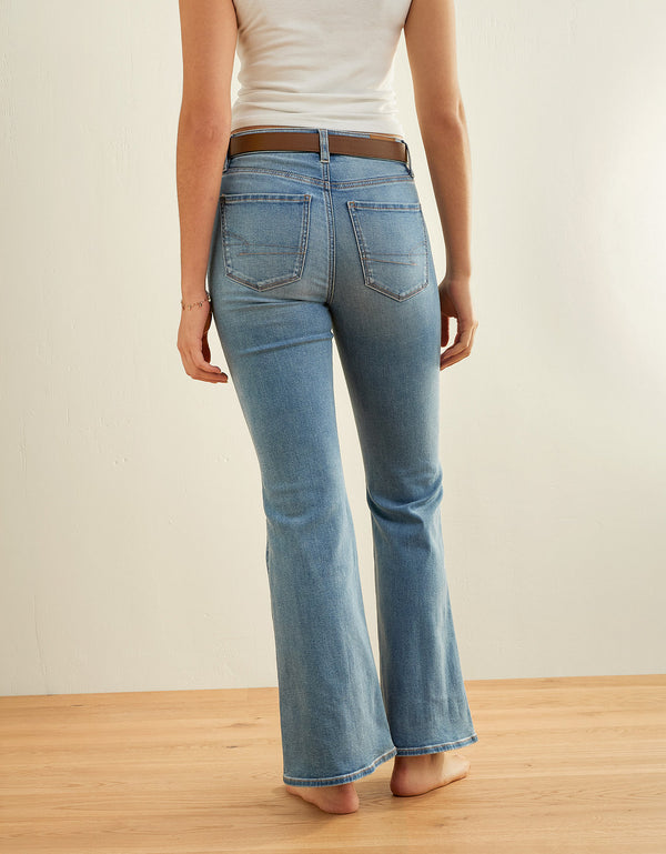 Jean Flare de Tiro Alto Bota Campana Mujer AE - Generico