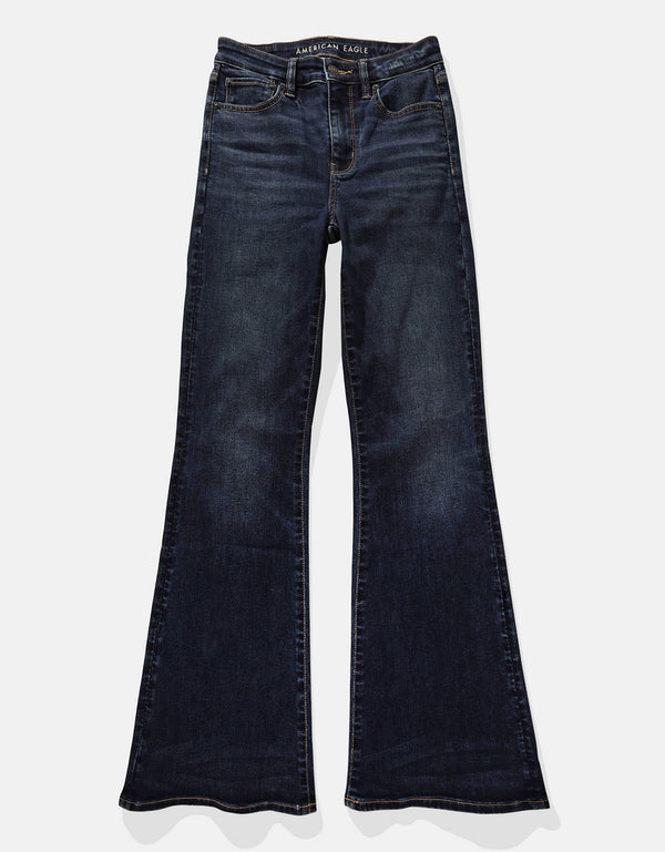 Jean Flare de Tiro Alto Bota Campana Mujer AE - Generico