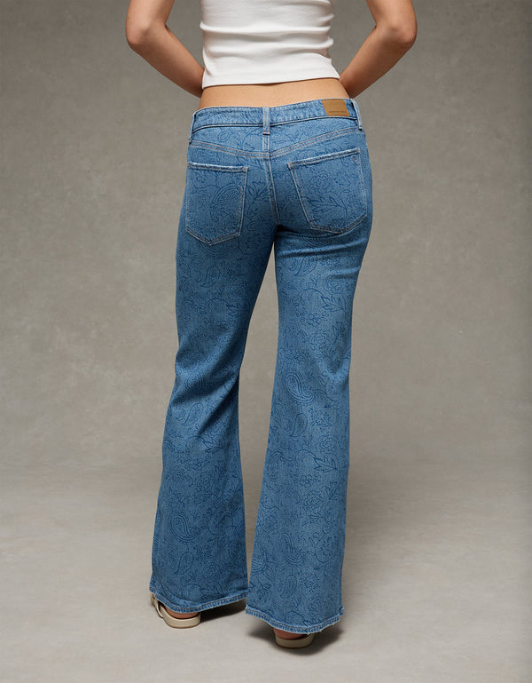Jeans acampanados de tiro bajo con estampado floral de Ae. - Azul