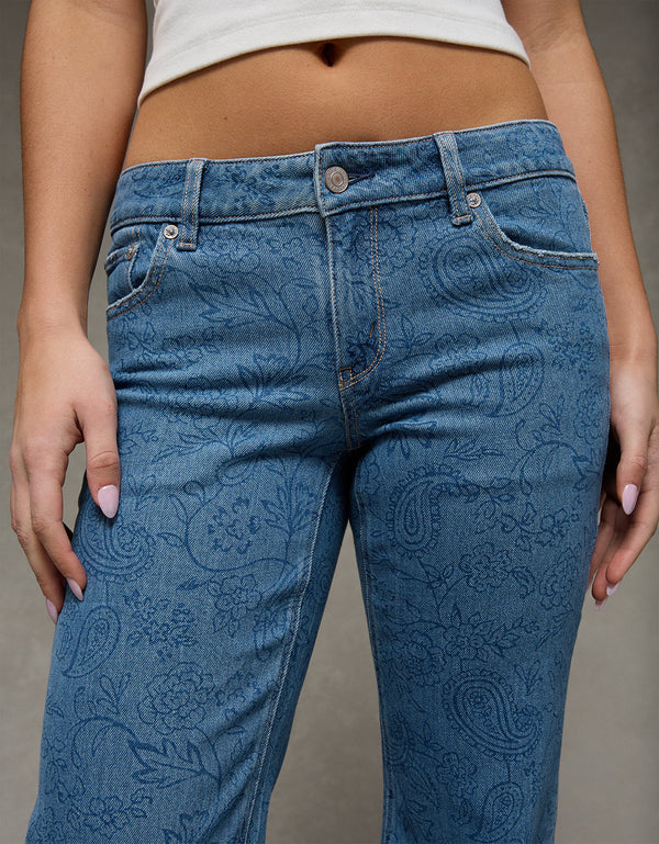Jeans acampanados de tiro bajo con estampado floral de Ae. - Azul