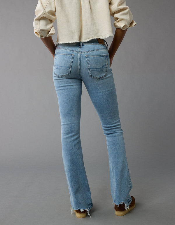 Jean AE de tiro bajo y bota campana para mujer - Azul