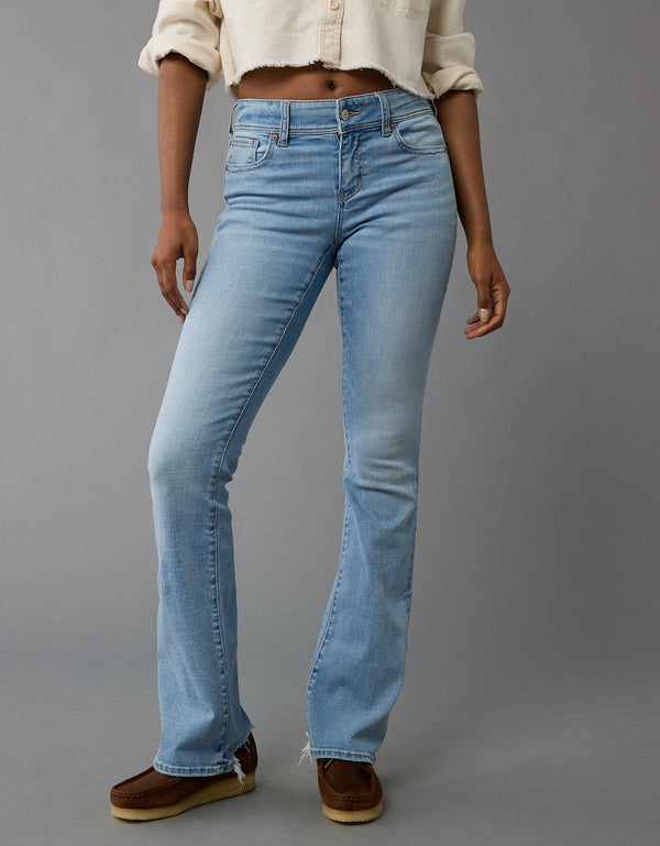 Jean AE de tiro bajo y bota campana para mujer - Azul