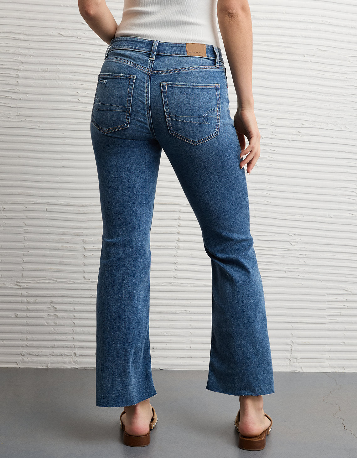 Jean Crop Bootcut Kick de tiro alto Ae Next Level - Azul 1437_6058_471_ob