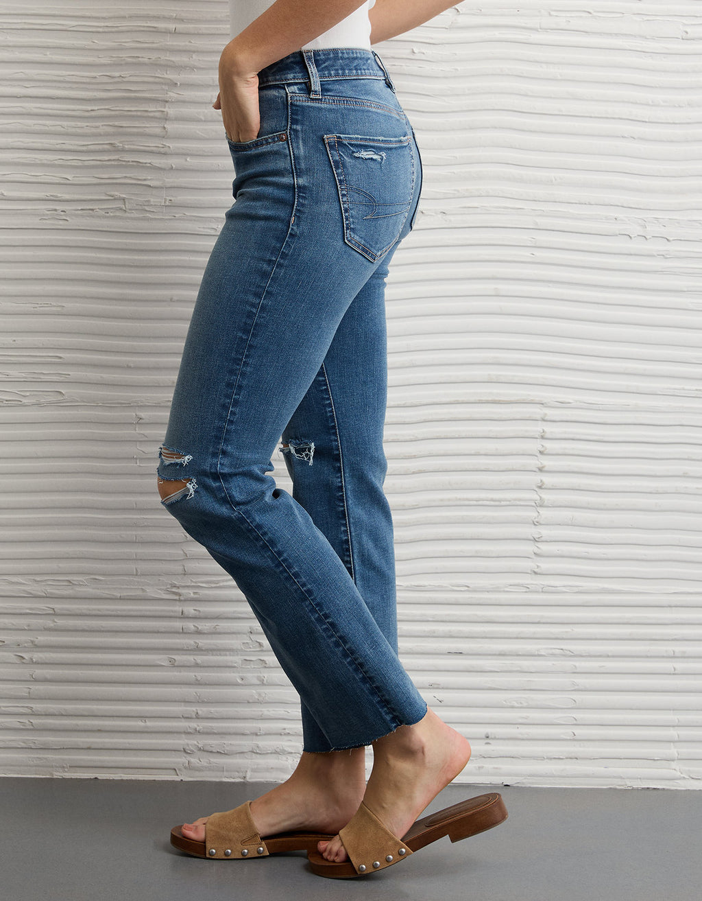 Jean Crop Bootcut Kick de tiro alto Ae Next Level - Azul 1437_6058_471_os