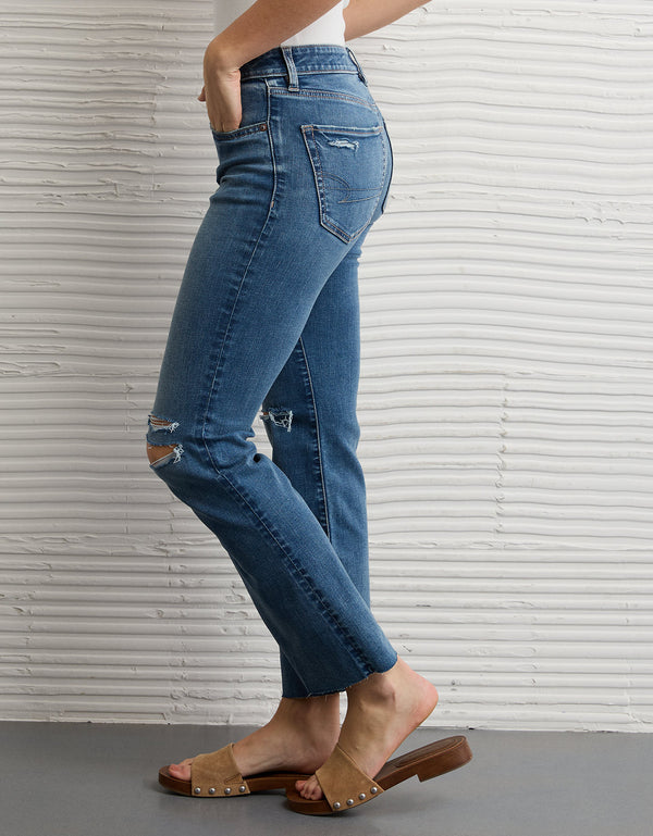 Jean Crop Bootcut Kick de tiro alto Ae Next Level - Azul
