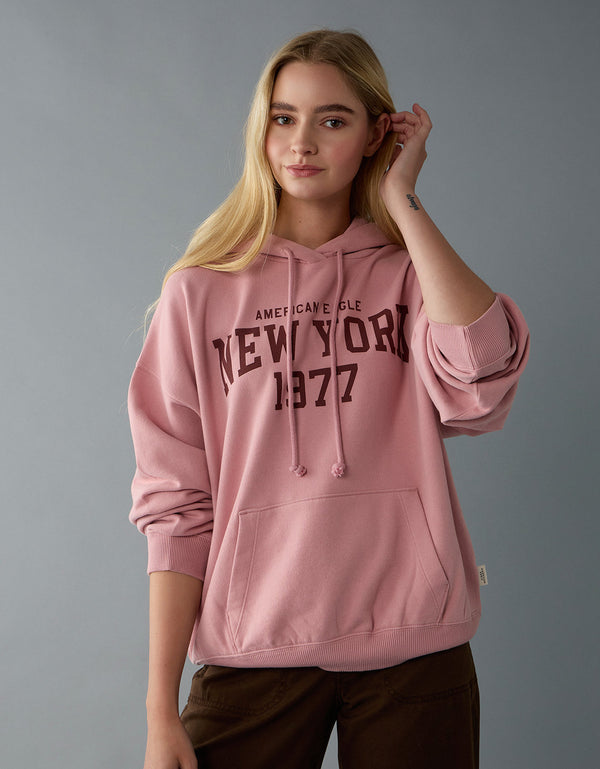 Polera con Capucha  Ae - Rosa