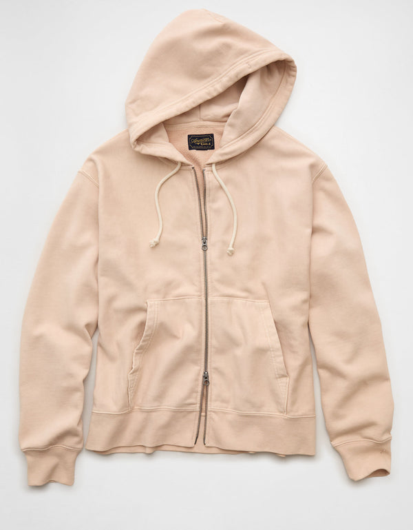 Sudadera con capucha de lujo relajado con cremallera completa - Rosa