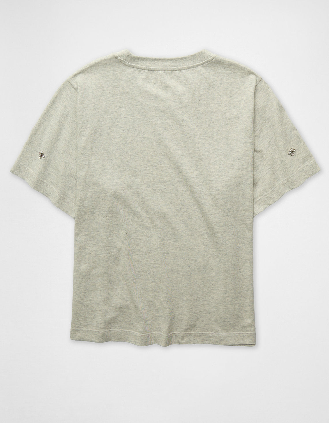 Camiseta de Cuello Redondo Adornada Ae - Gris 1533_1521_006_b