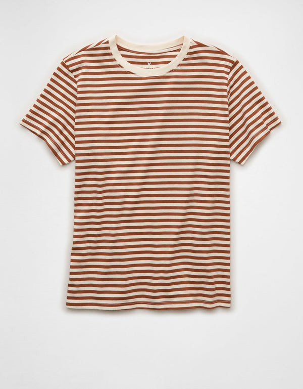 Camiseta con patrón de rayas Ae - Café