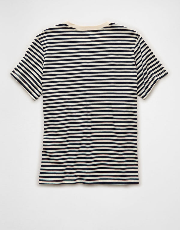 Camiseta con patrón de rayas Ae - Azul