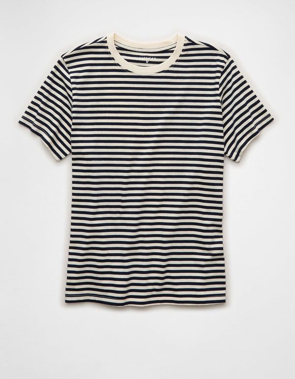 Camiseta con patrón de rayas Ae - Azul