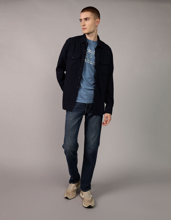Camisa Manga Larga de Hombre AE - Azul