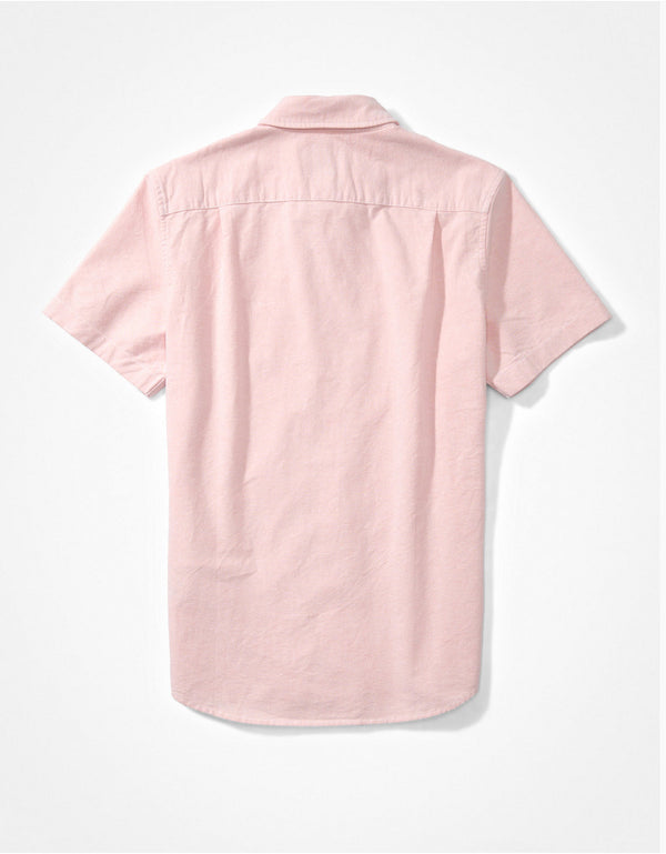 Camisa Oxford de Manga Corta con Botones - Rojo