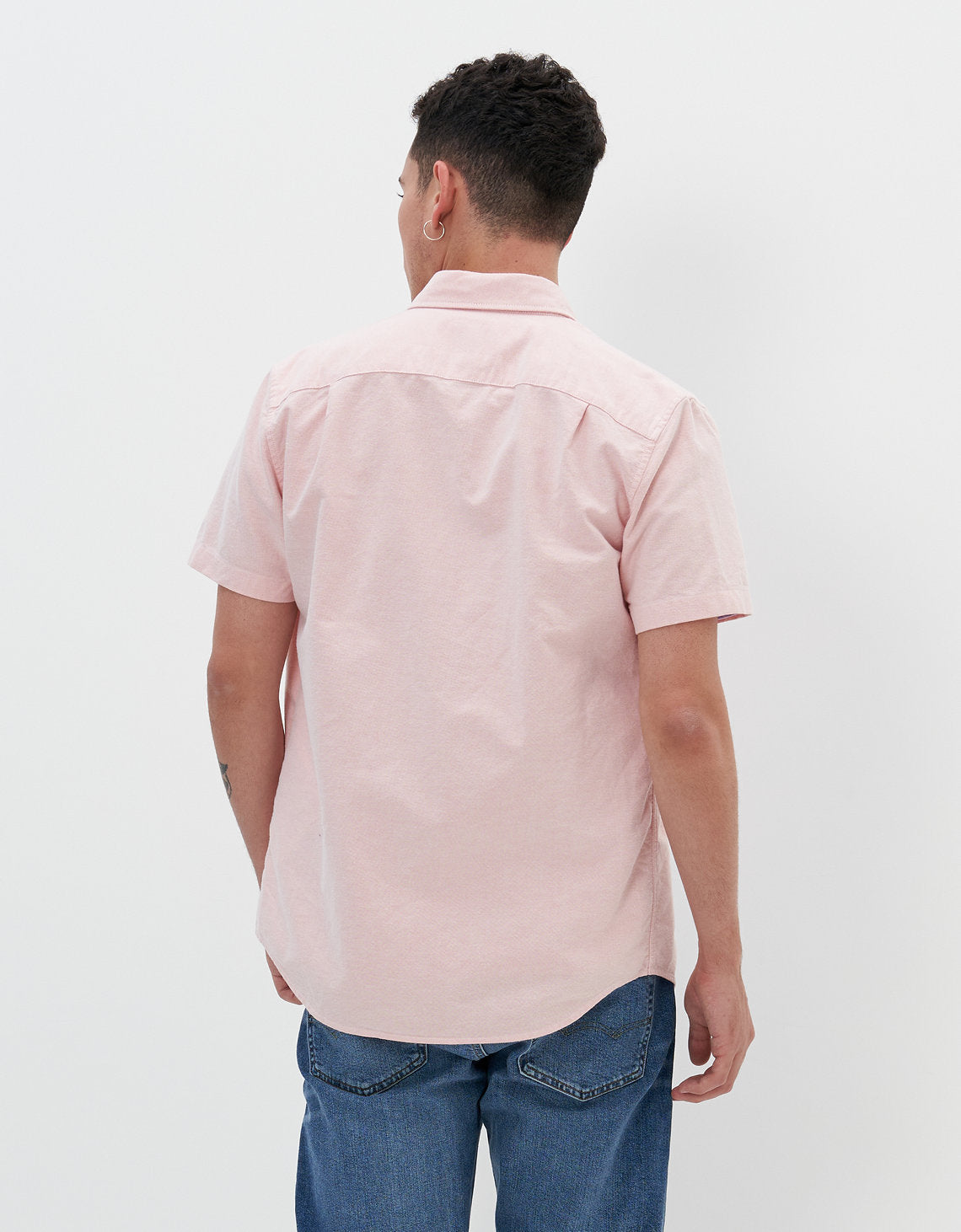 Camisa Oxford de Manga Corta con Botones - Rojo 2154_2105_815_ob