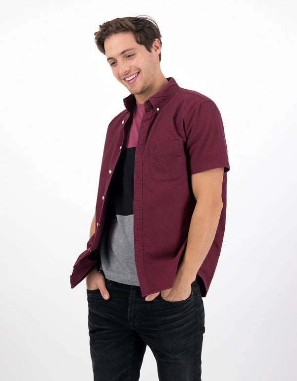 Polo sin Cuello AE Oxford con botones de manga corta - Generico