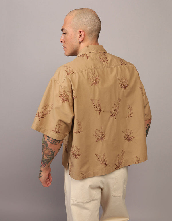 Camisa AE manga corta x Manuel Turizo de Hombre - Caqui