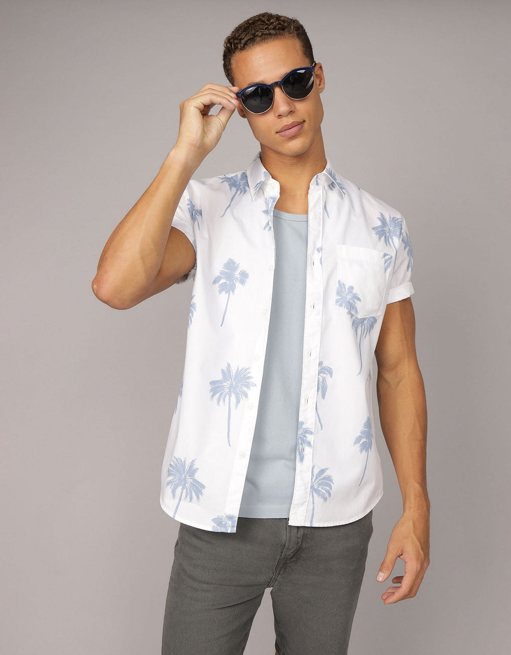 Camisa abotonada junto a la piscina Ae - Blanco 2154_2862_100_of