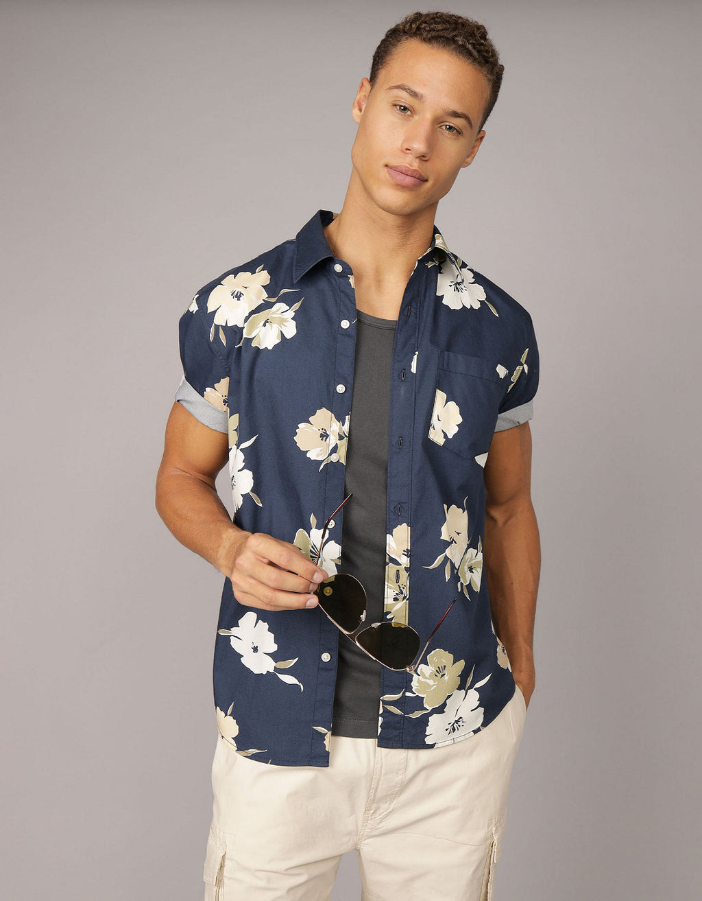 Camisa abotonada junto a la piscina Ae - Azul 2154_2862_410_of