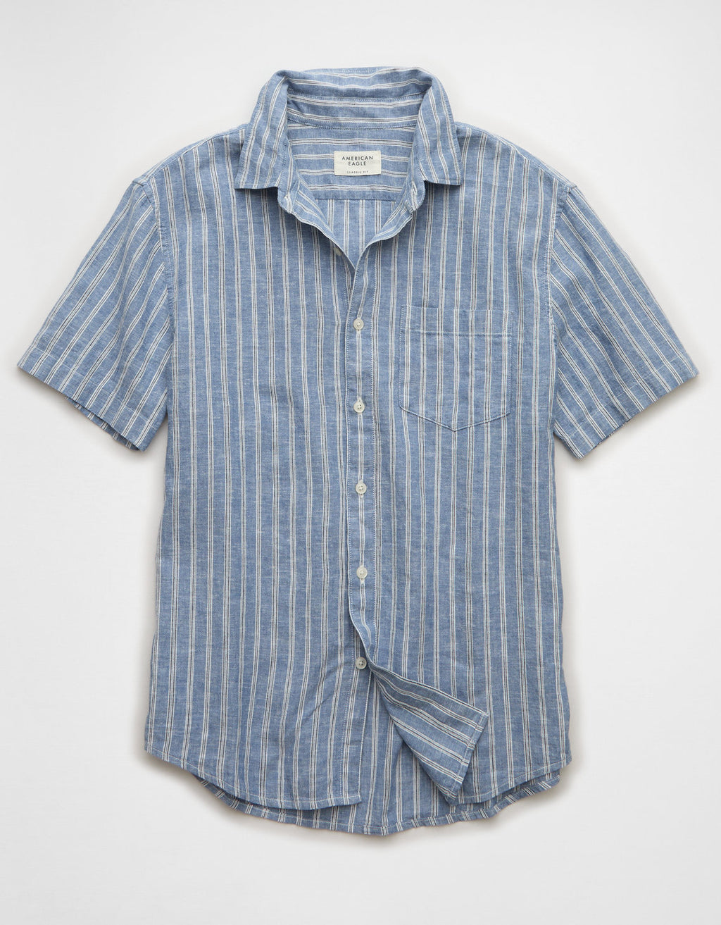 Camisa de manga corta con botones estándar Ae - Azul 2154_3073_403_f