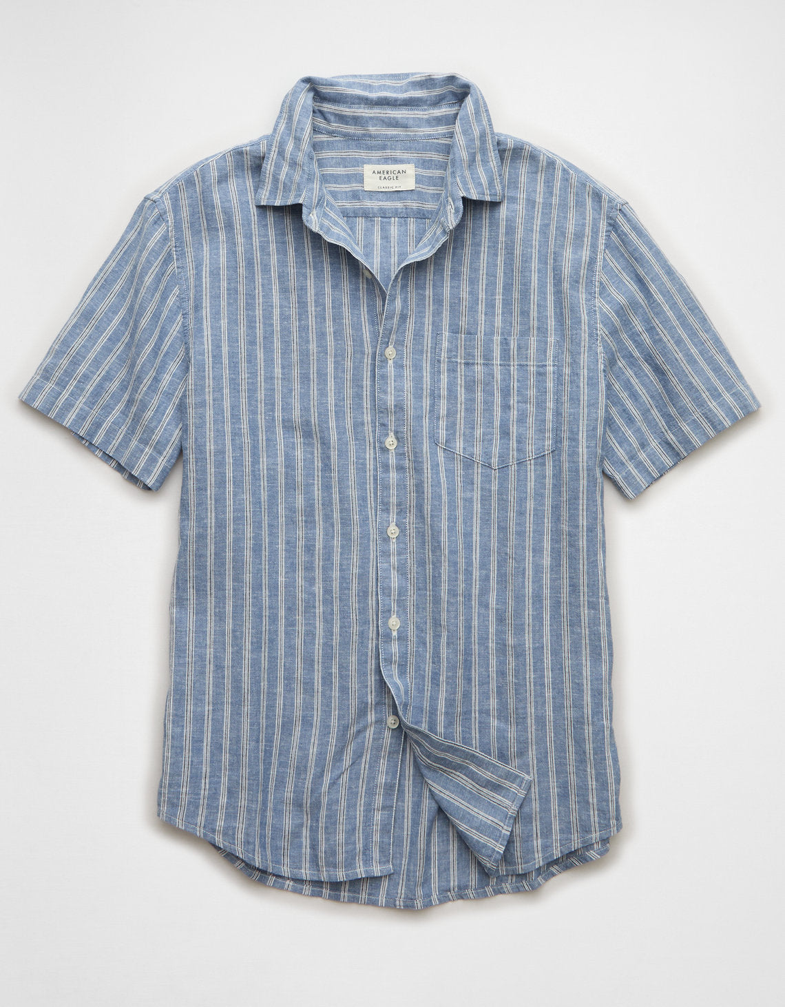 Camisa de manga corta con botones estándar Ae - Azul 2154_3073_403_f