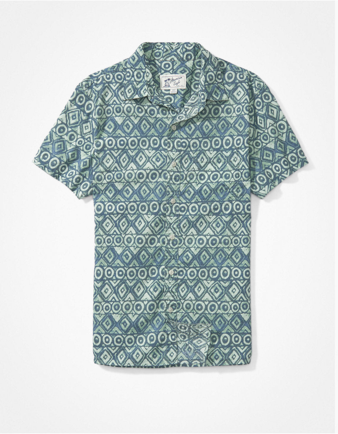 Camisa AE en chambray, manga corta - Generico 2154_5992_767_f