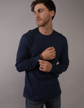 Polo sin Cuello Manga Larga cuello redondo Hombre AE - Azul 2171_3796_448_of