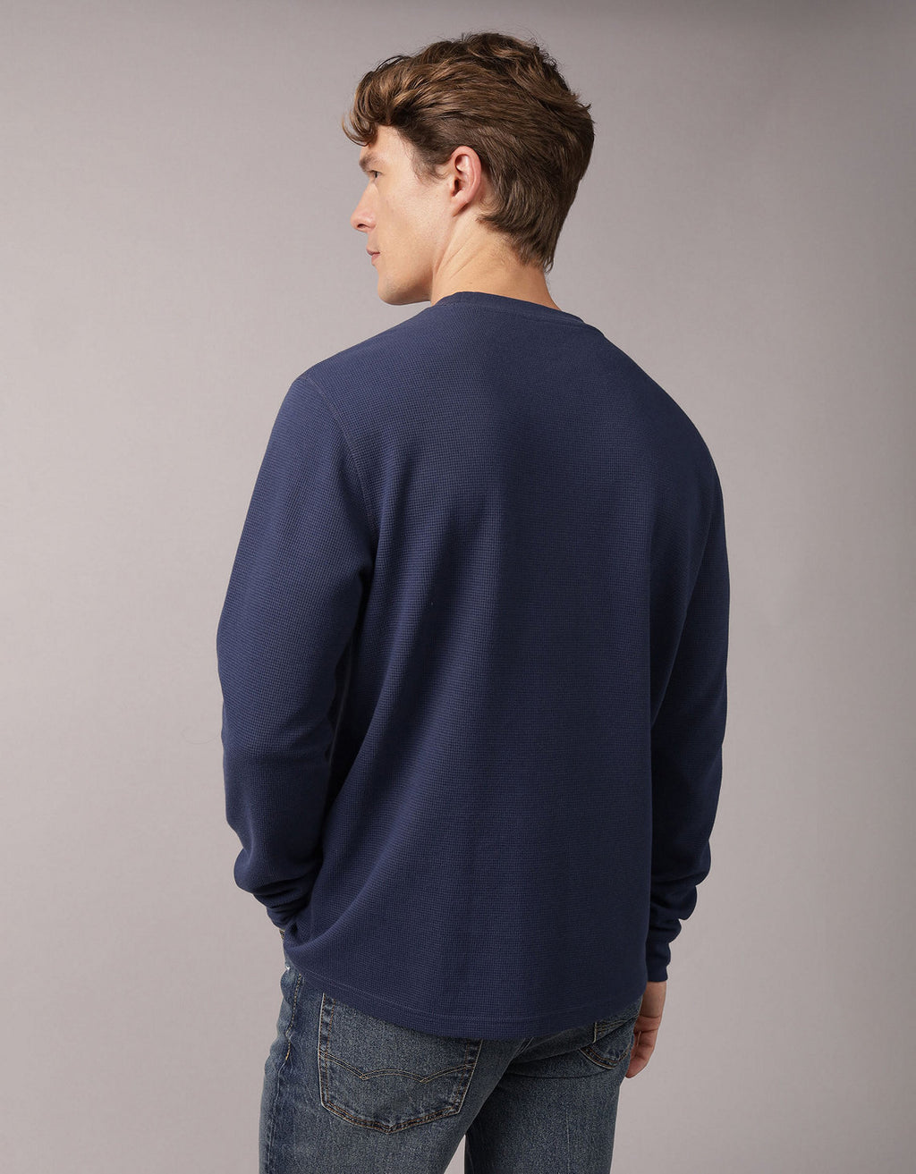 Camiseta Thermal Manga Larga Ae - Azul 2171_4842_410_ob