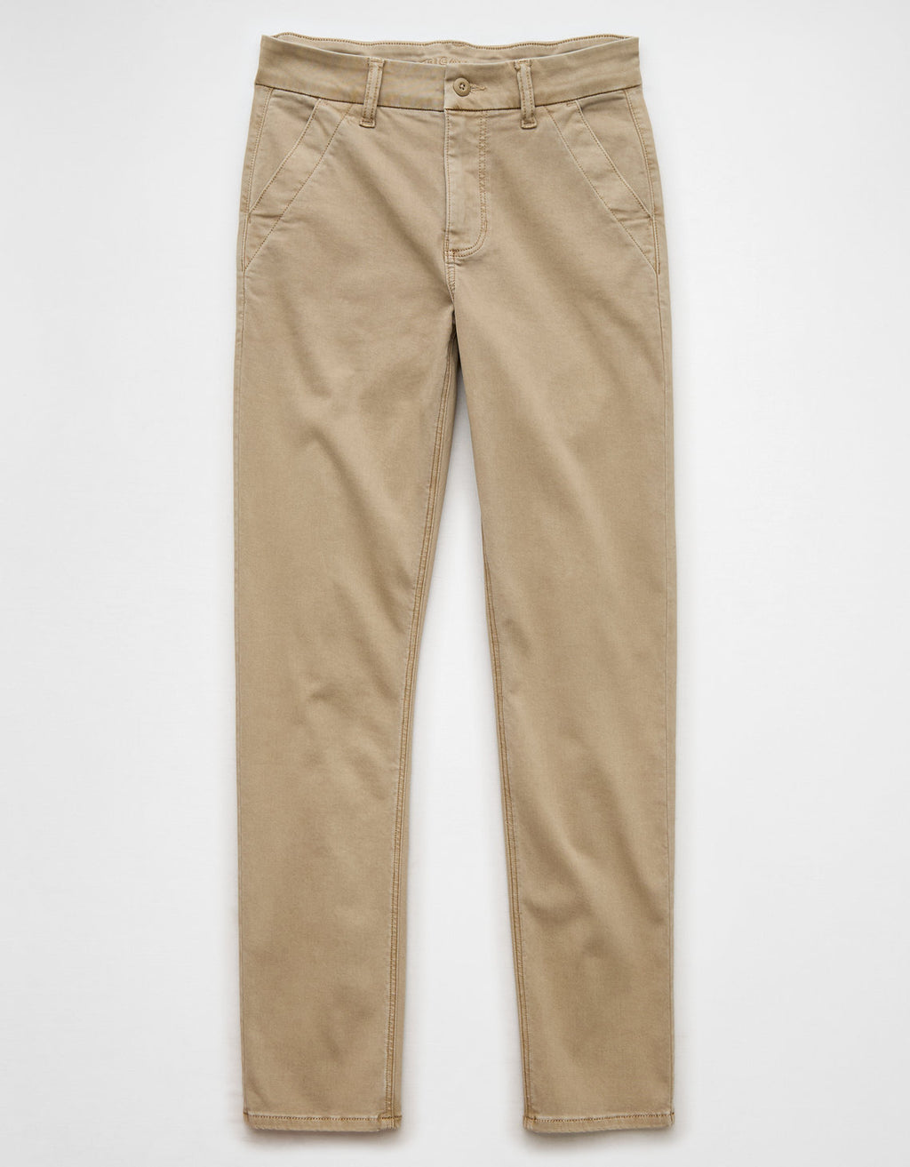 Pantalón Straight de Tiro Alto para Mujer - Caqui 2325_5126_212_f