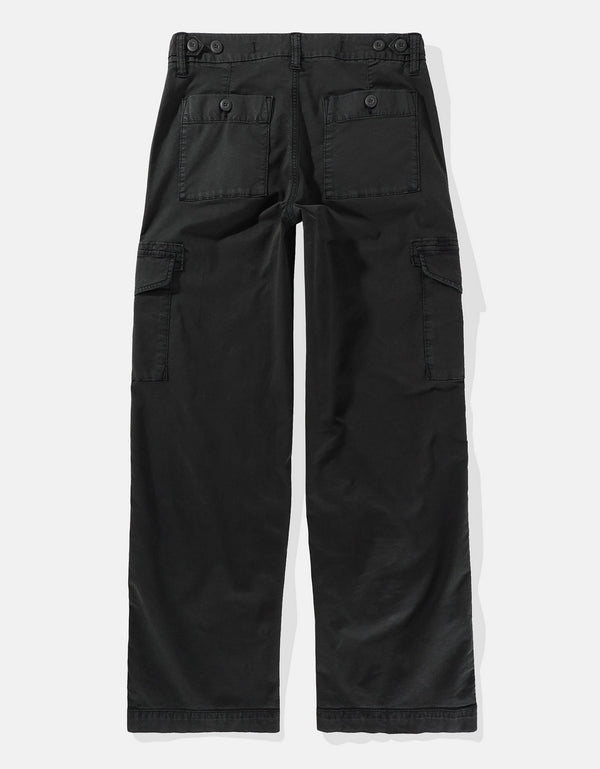 Pantalón AE tipo cargo de tiro alto para mujer - Negro