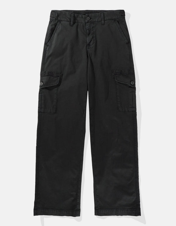Pantalón AE tipo cargo de tiro alto para mujer - Negro