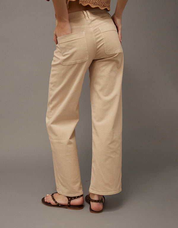 Jean Stovepipe tiro alto Ae - Beige