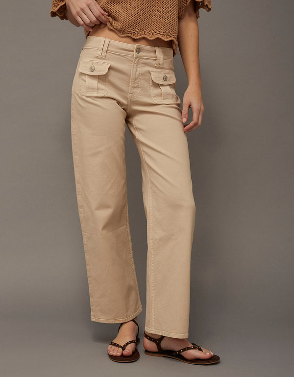 Jean Stovepipe tiro alto Ae - Beige
