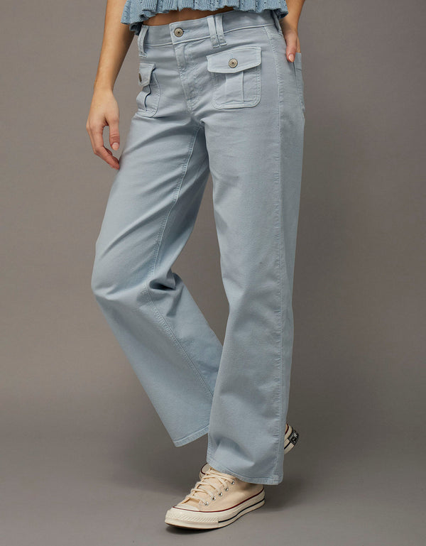 Jean Stovepipe tiro alto Ae - Azul