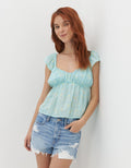 Blusa AE con detalle para anudar en el frente - Azul 2351_5066_401_of