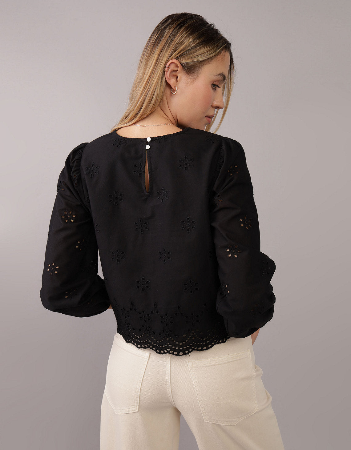 Camisa Manga Larga cuello redondo Mujer AE - Negro 2351_5757_001_ob